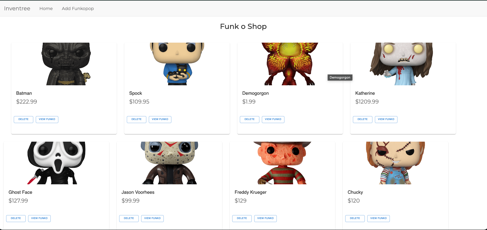 FunkOStore e-commerce website