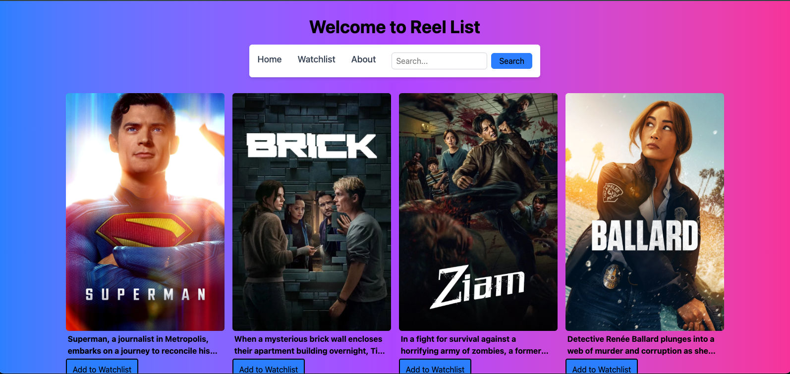 Reel List movie tracking app